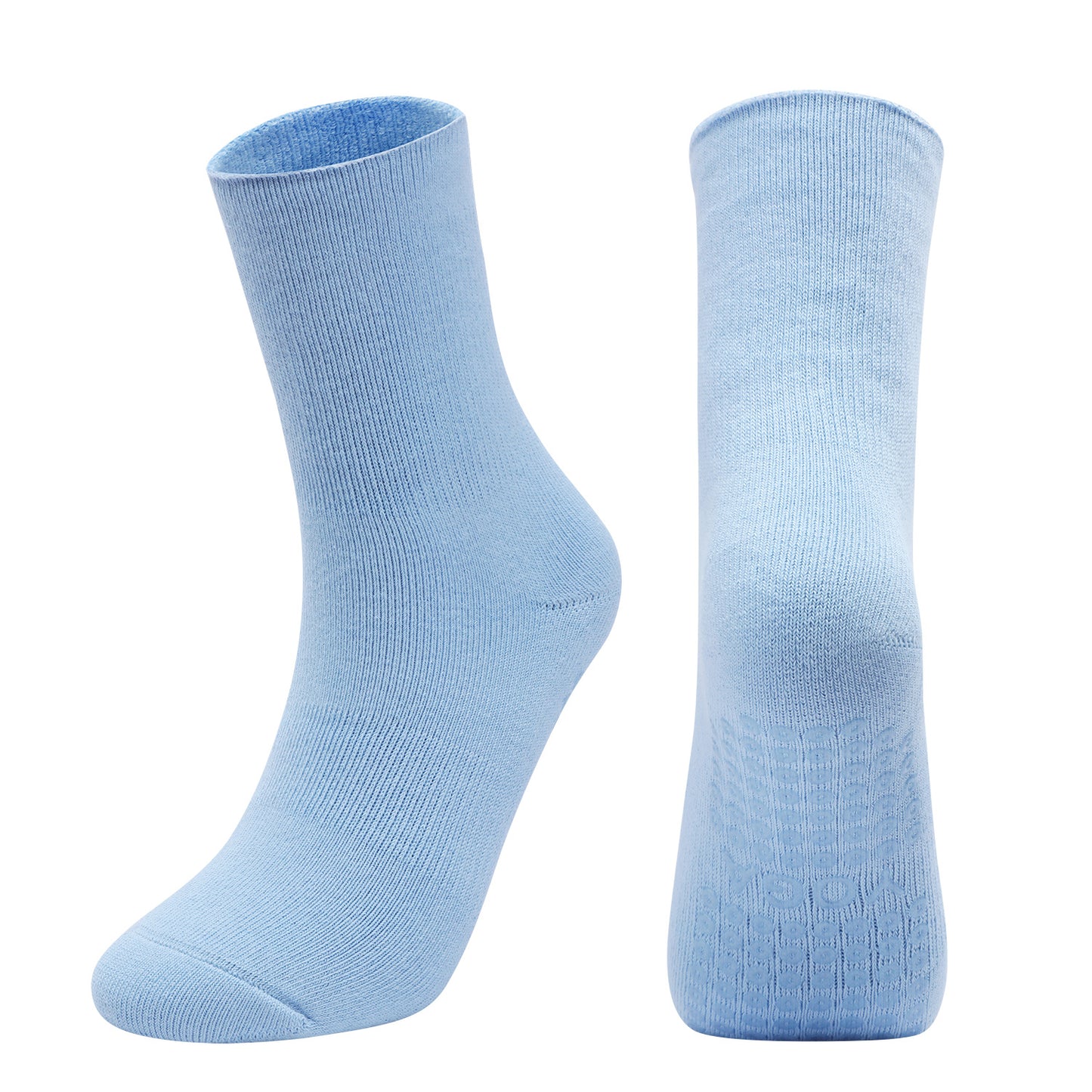 【Yoga Socks】D11浅蓝-女士长筒毛圈圆头瑜伽普拉提运动袜