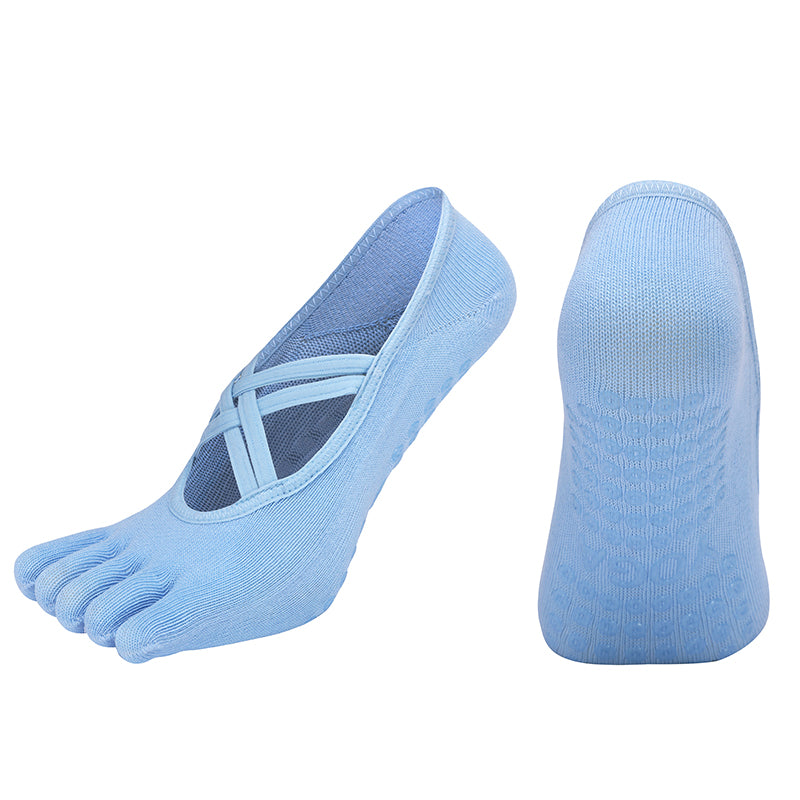 【Yoga Socks】W2浅蓝-女士五指瑜伽普拉提运动袜