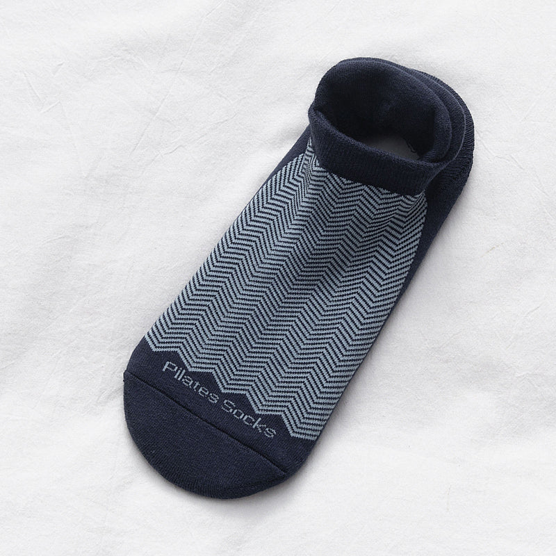 【Yoga Socks】D4青蓝-女士提花香薰毛圈圆头瑜伽普拉提运动袜