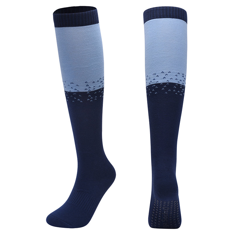 【Yoga Socks】Y1青蓝-女士撞色长筒圆头瑜伽普拉提运动袜