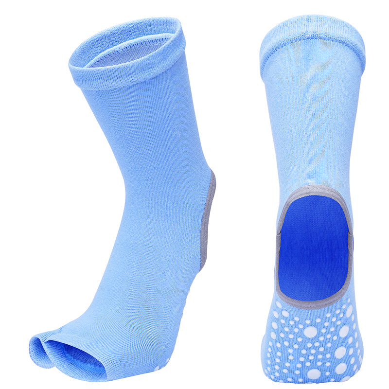 【Yoga Socks】J6浅蓝-女士长筒二指瑜伽普拉提运动袜