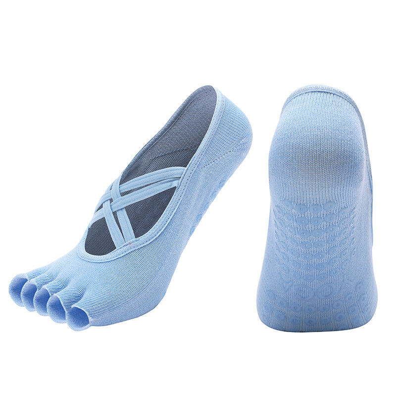 【Yoga Socks】T2浅蓝-女士半趾瑜伽普拉提运动袜