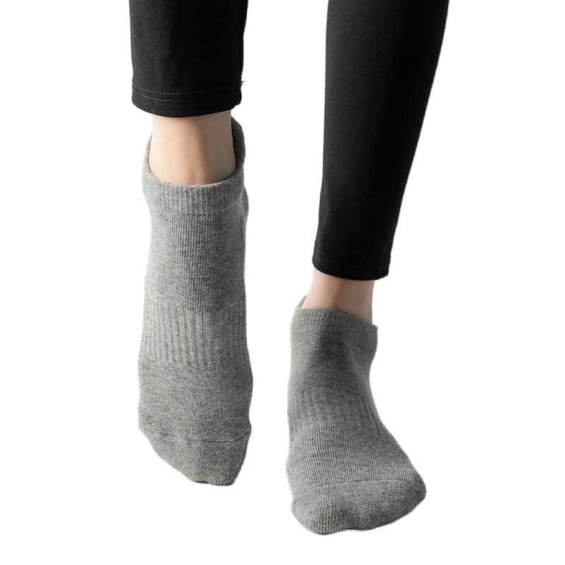 【Yoga Socks】D1浅麻灰-女士毛圈圆头瑜伽普拉提运动袜