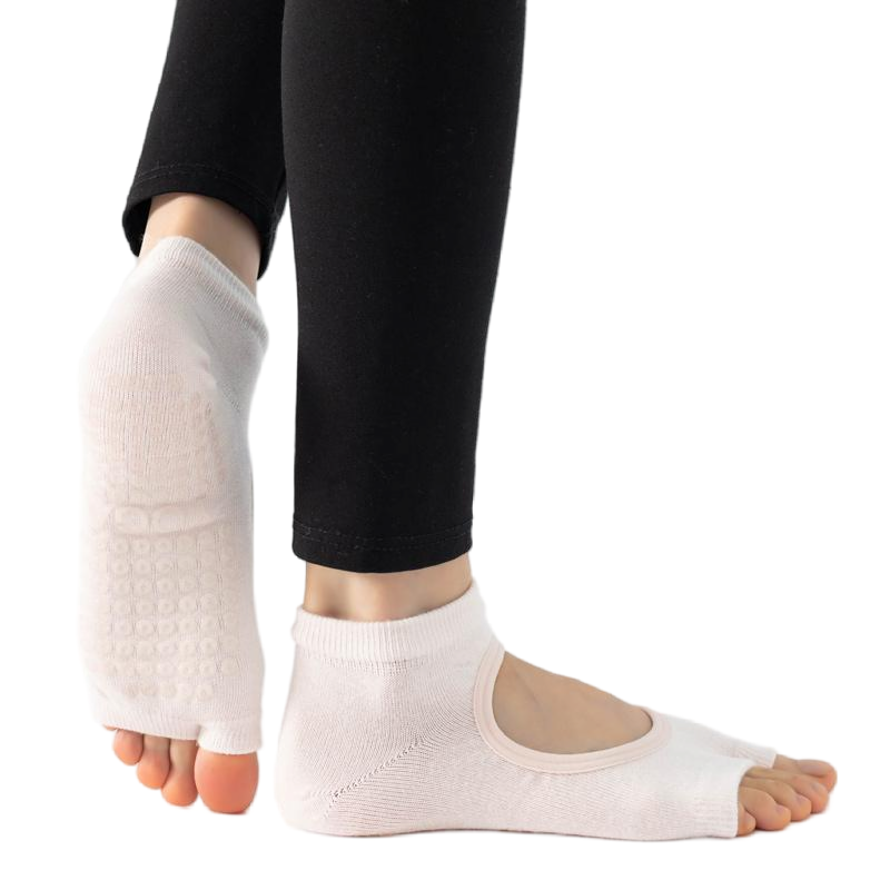 【Yoga Socks】J4浅米-女士二指瑜伽普拉提运动袜