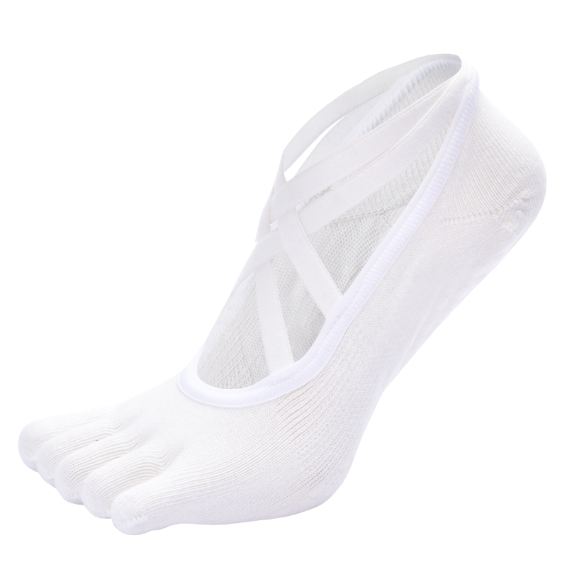 【Yoga Socks】W9白色-女士五指瑜伽普拉提运动袜