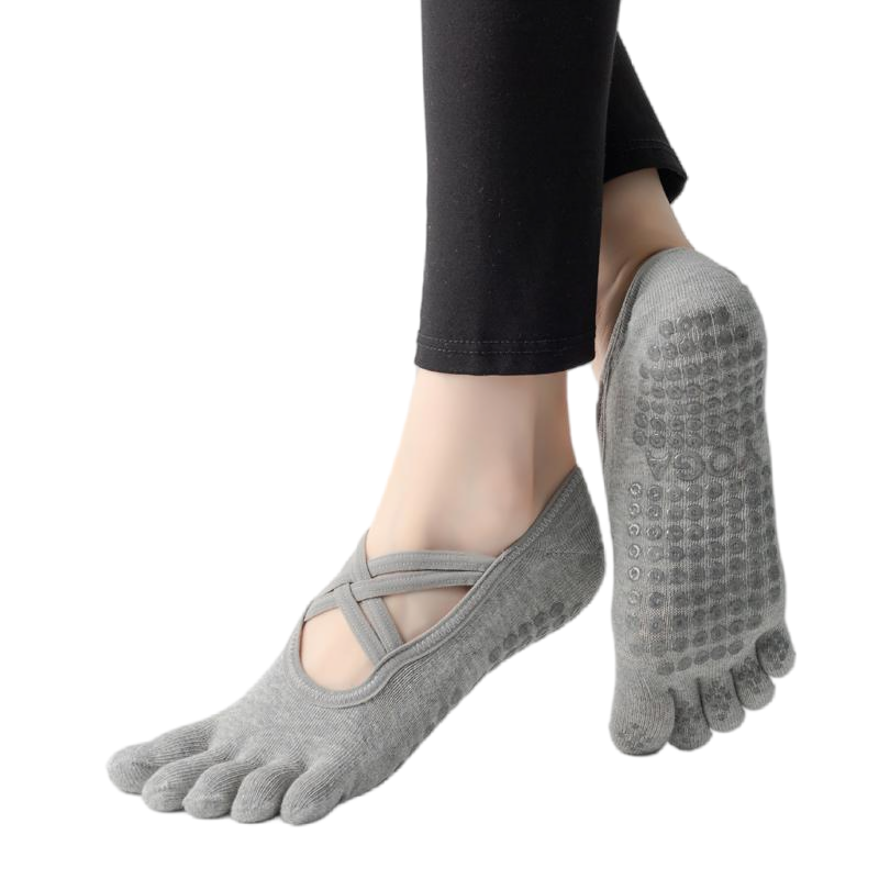 【Yoga Socks】W2浅麻灰-女士五指瑜伽普拉提运动袜