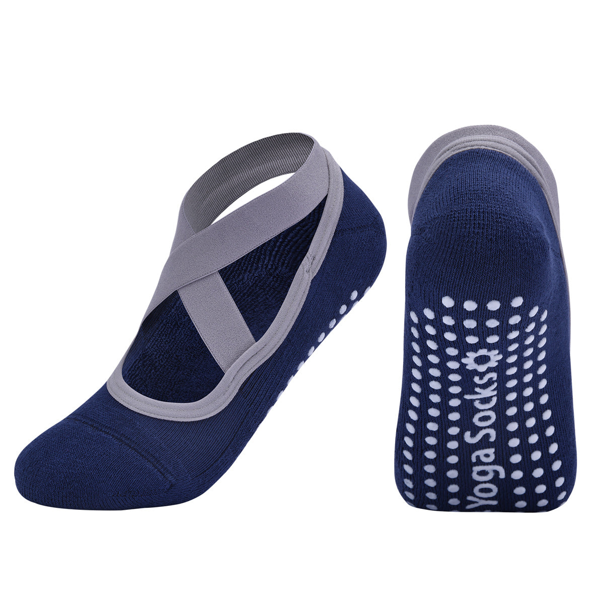 【Yoga Socks】Q3海军蓝-女士毛圈圆头瑜伽普拉提运动袜