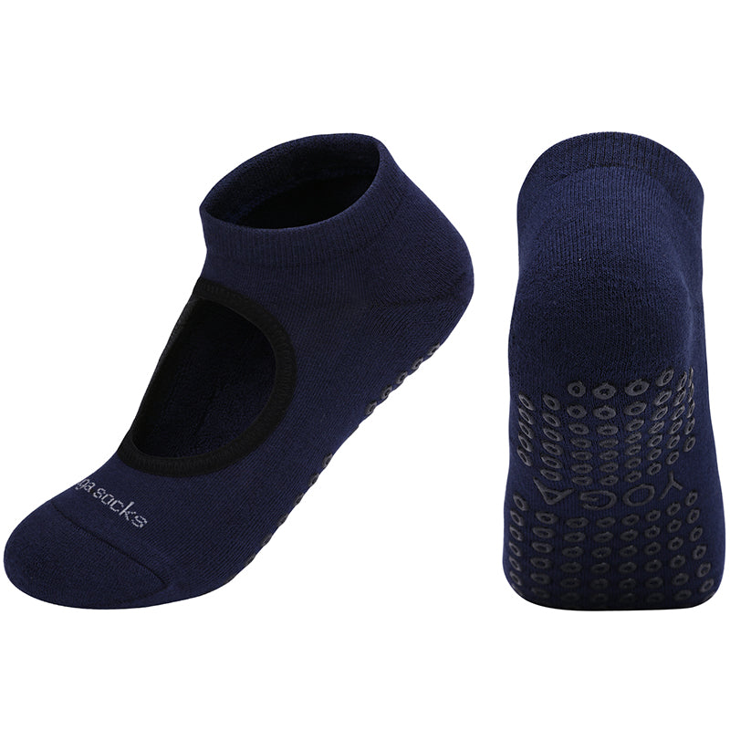 【Yoga Socks】A3藏青-女士毛圈圆头瑜伽普拉提运动袜
