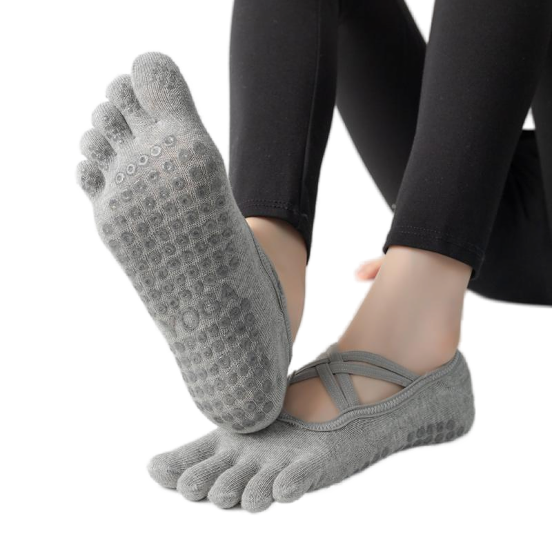 【Yoga Socks】W2浅麻灰-女士五指瑜伽普拉提运动袜