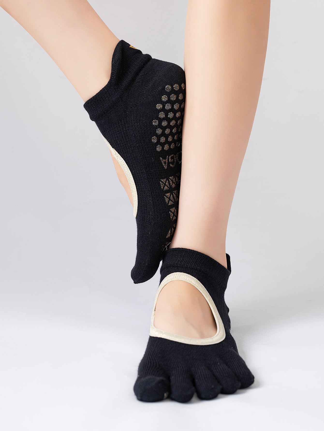 【Yoga Socks】V3黑金-女士五指瑜伽普拉提运动袜
