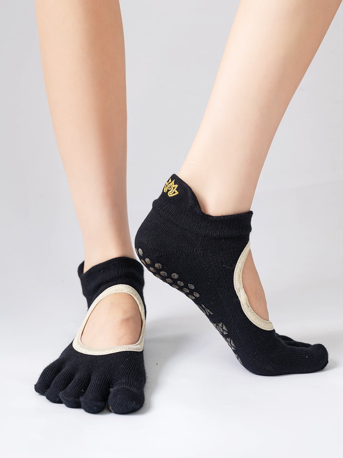 【Yoga Socks】V3黑金-女士五指瑜伽普拉提运动袜
