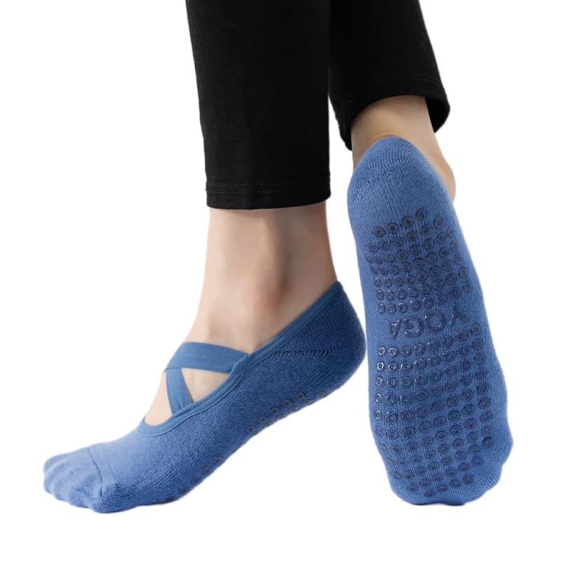 【Yoga Socks】Q2深蓝-女士毛圈圆头瑜伽普拉提运动袜