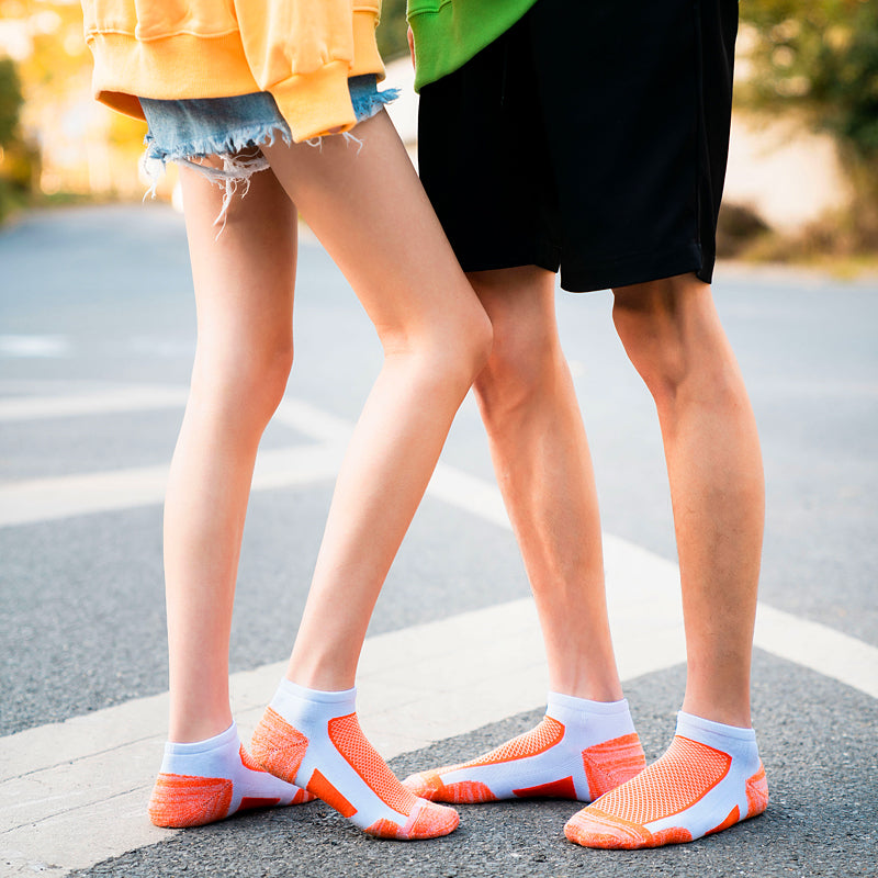 【Athletic Socks】A1橙色-男女通用毛圈短筒休闲健身运动袜
