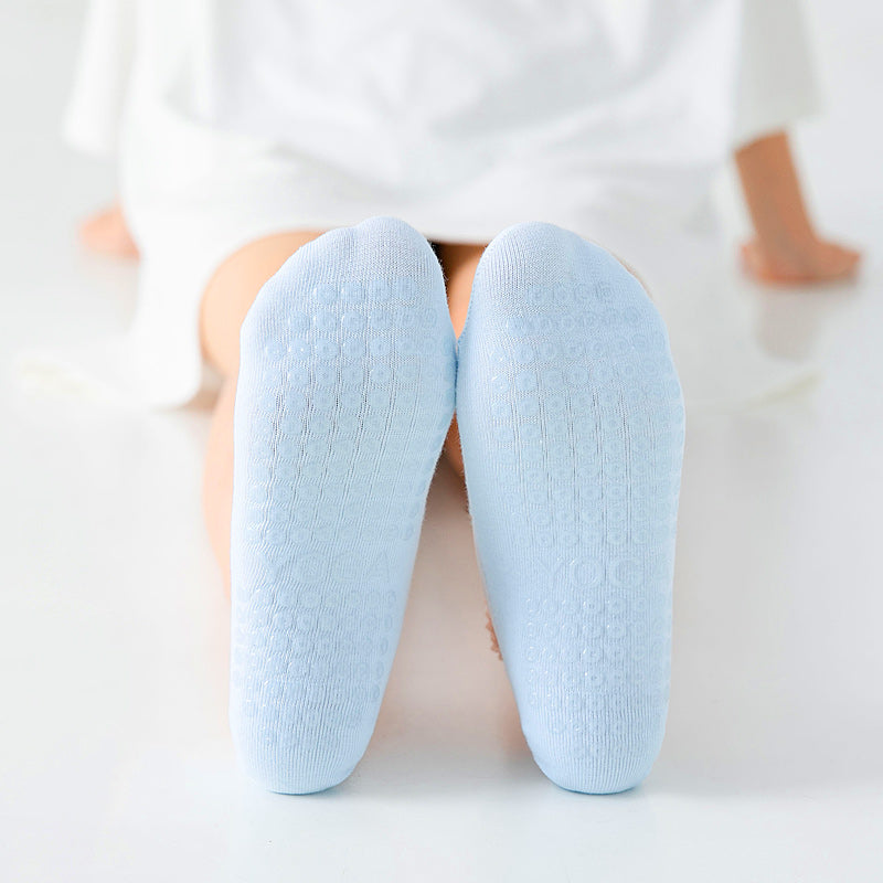 【Yoga Socks】R1浅蓝-女士花边圆头瑜伽普拉提运动袜