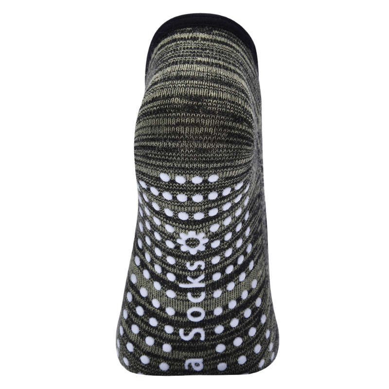 【Yoga Socks】F7黑绿-女士段色半趾瑜伽普拉提运动袜