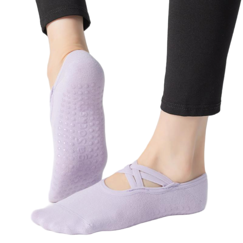 【Yoga Socks】H7浅紫-女士圆头瑜伽普拉提运动袜