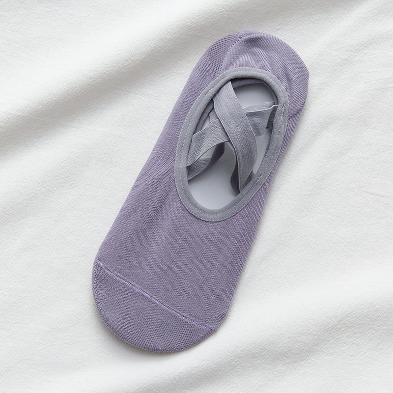 【Yoga Socks】H2紫色-女士圆头瑜伽普拉提运动袜