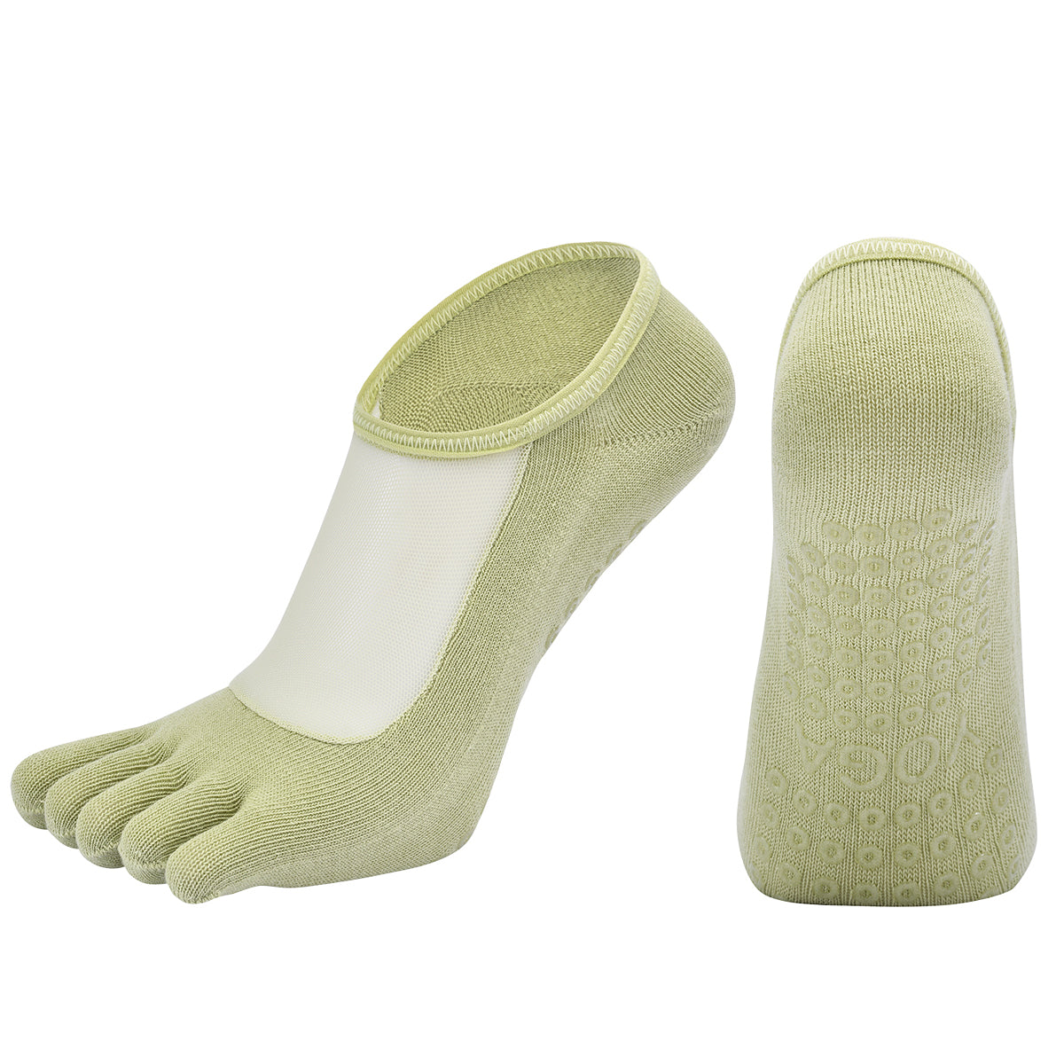 【Yoga Socks】W5绿色-女士网纱五指瑜伽普拉提运动袜