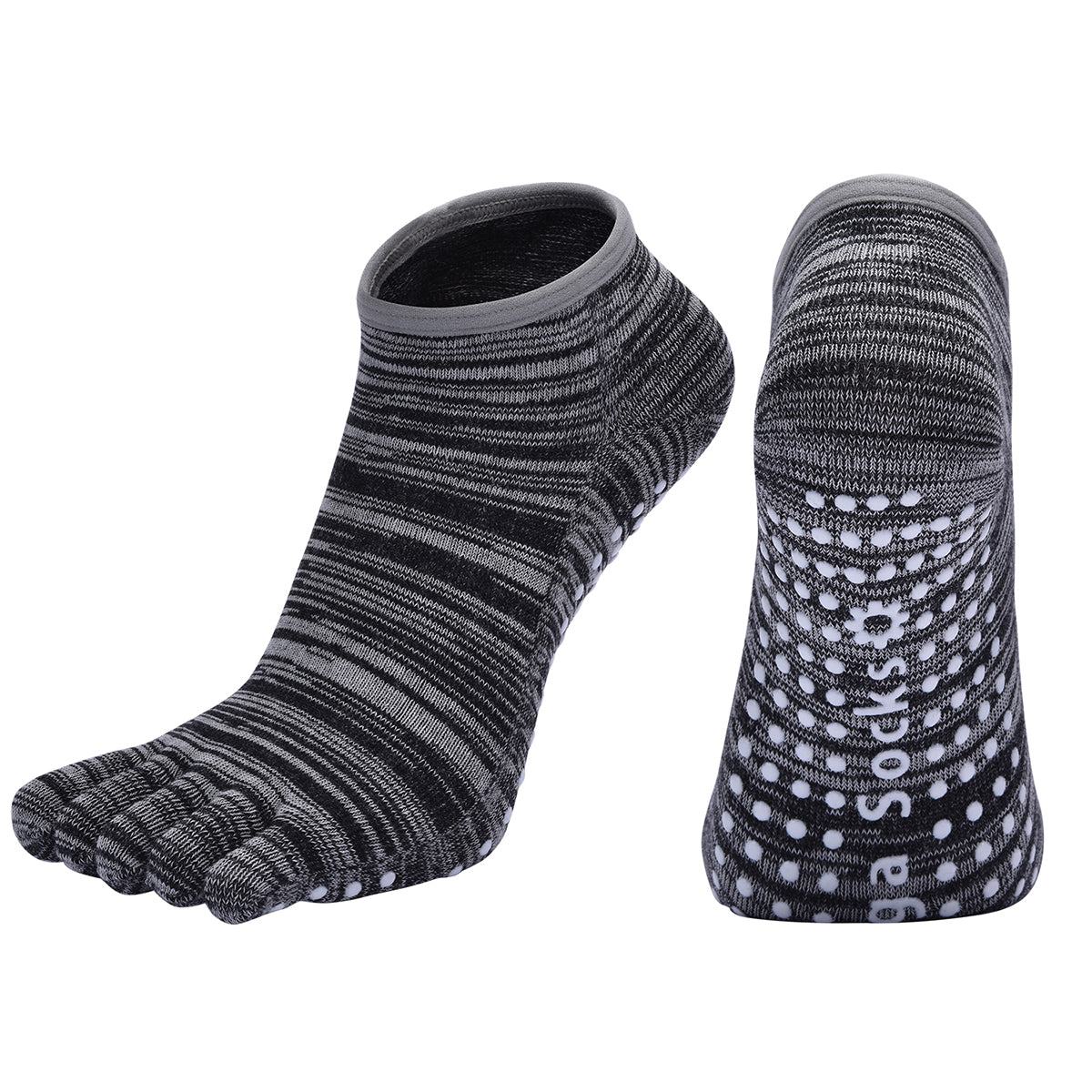 【Yoga Socks】G7灰黑-女士段色五指瑜伽普拉提运动袜