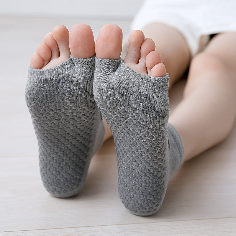 【Yoga Socks】J1浅麻灰-女士二指瑜伽普拉提运动袜