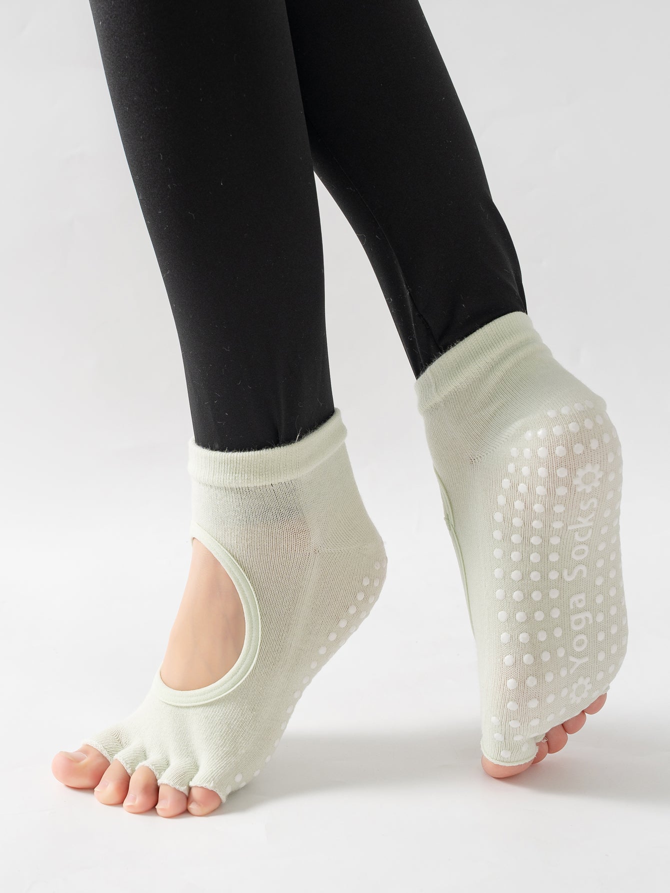 【Yoga Socks】F6碧绿-女士半趾瑜伽普拉提运动袜