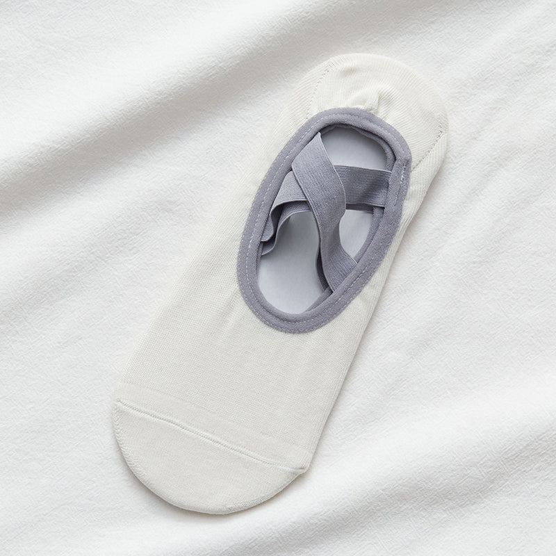 【Yoga Socks】H2奶白-女士圆头瑜伽普拉提运动袜