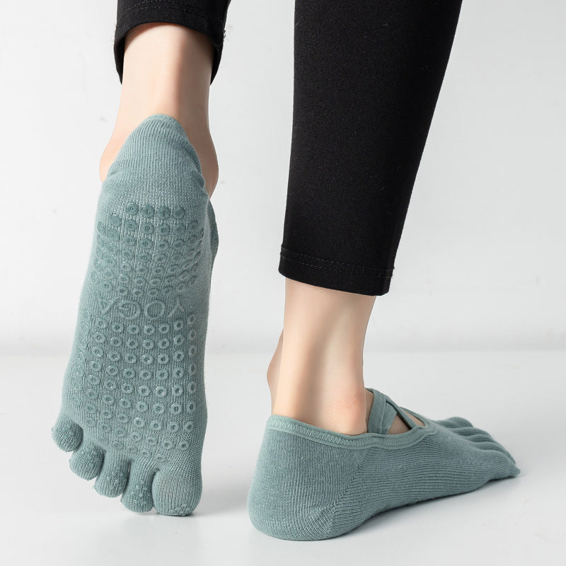 【Yoga Socks】W2孔雀绿-女士五指瑜伽普拉提运动袜
