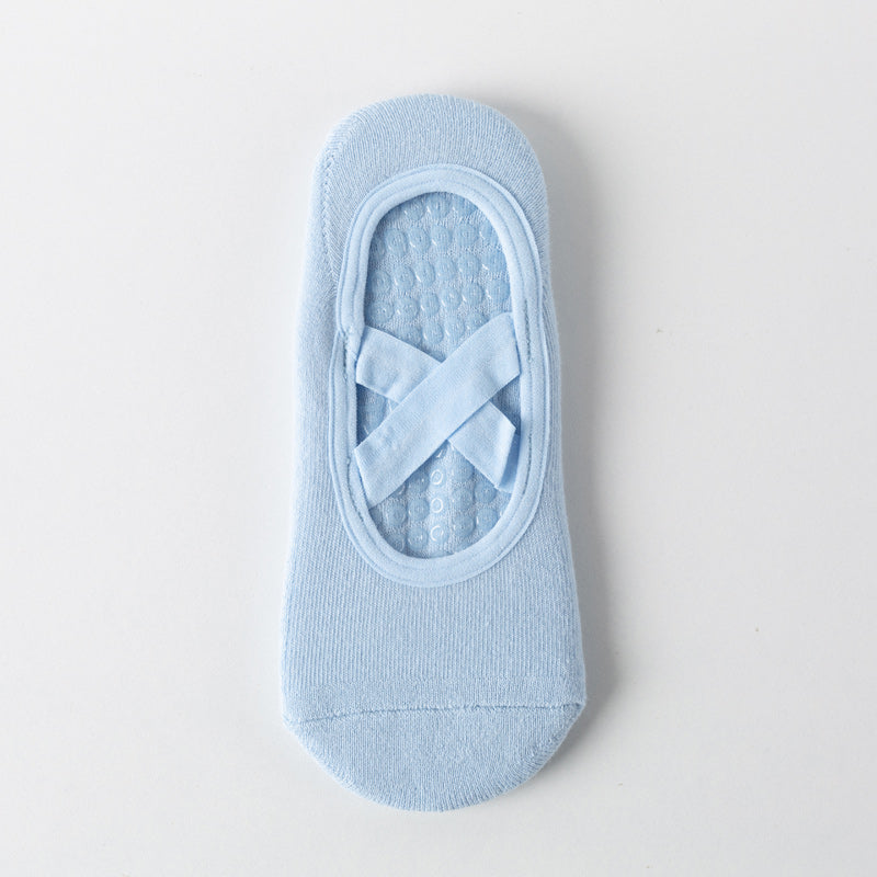 【Yoga Socks】Q2浅蓝-女士毛圈圆头瑜伽普拉提运动袜