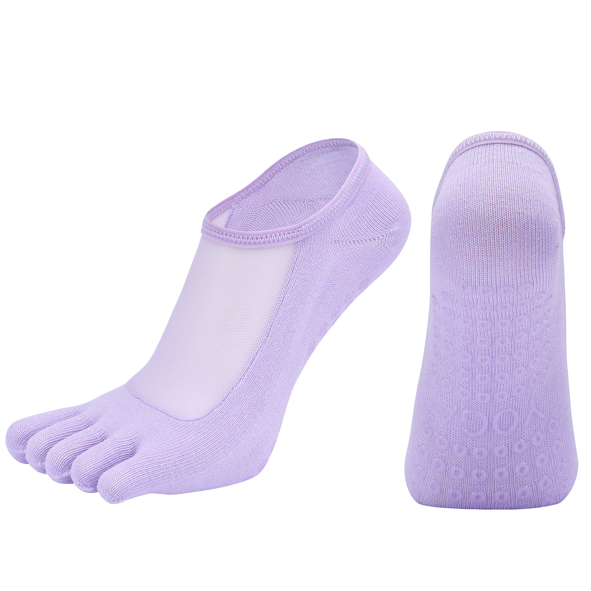【Yoga Socks】W5浅紫-女士网纱五指瑜伽普拉提运动袜