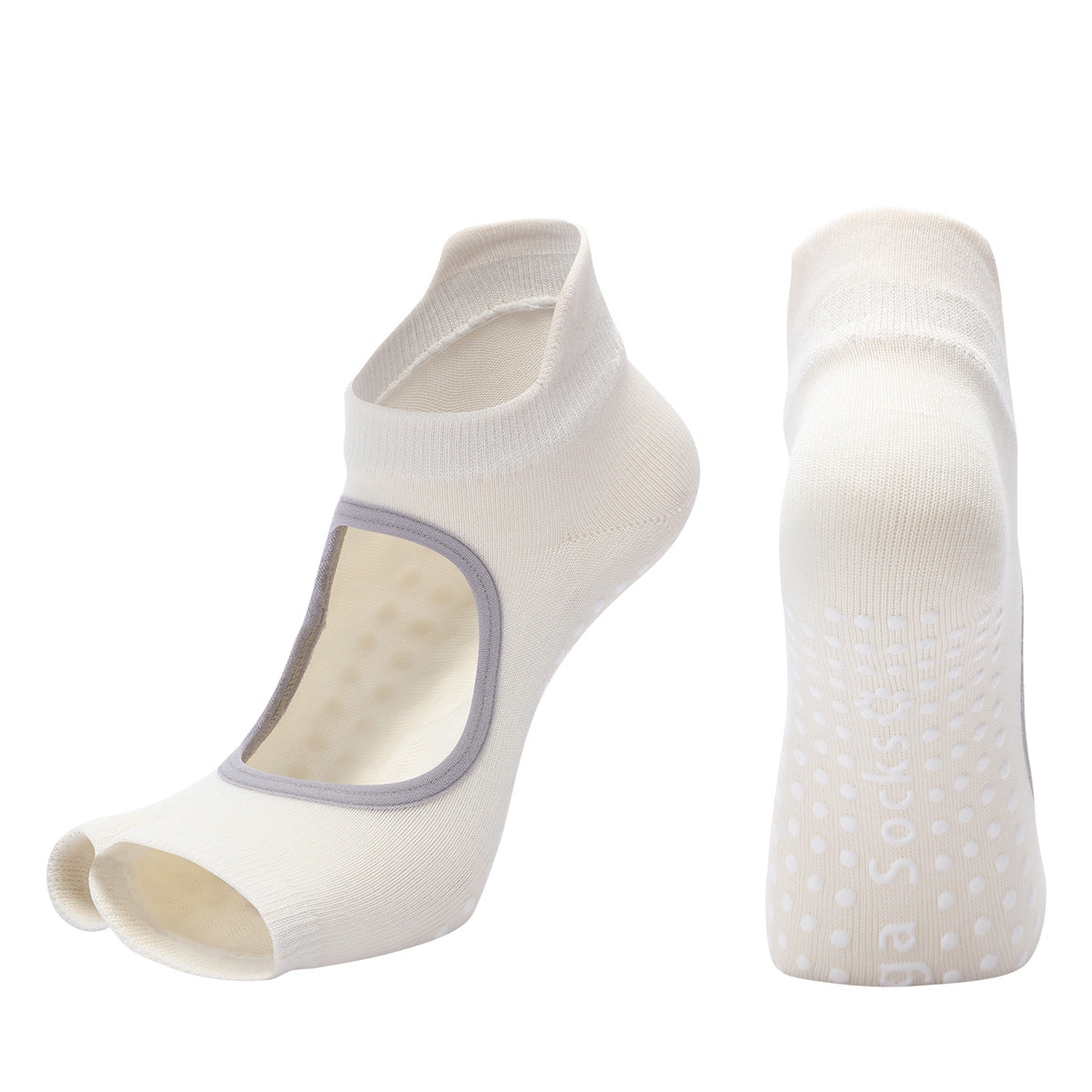 【Yoga Socks】J5白色-女士二指瑜伽普拉提运动袜
