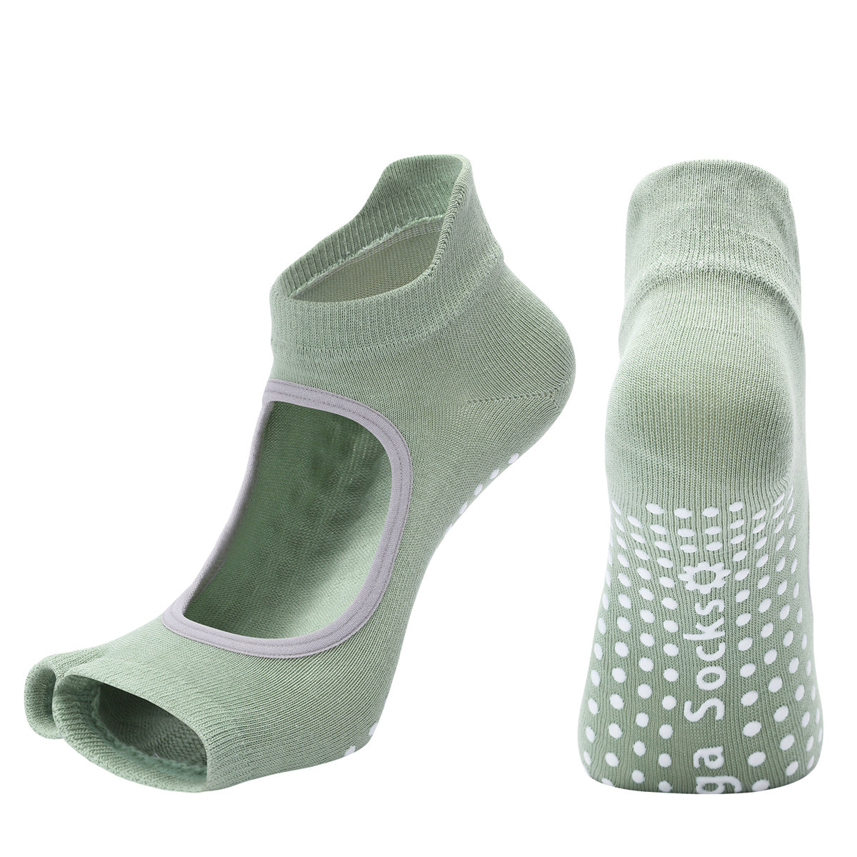 【Yoga Socks】J5绿色-女士二指瑜伽普拉提运动袜