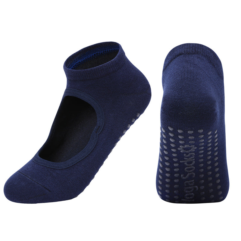 【Yoga Socks】K1藏青-女士圆头瑜伽普拉提运动袜