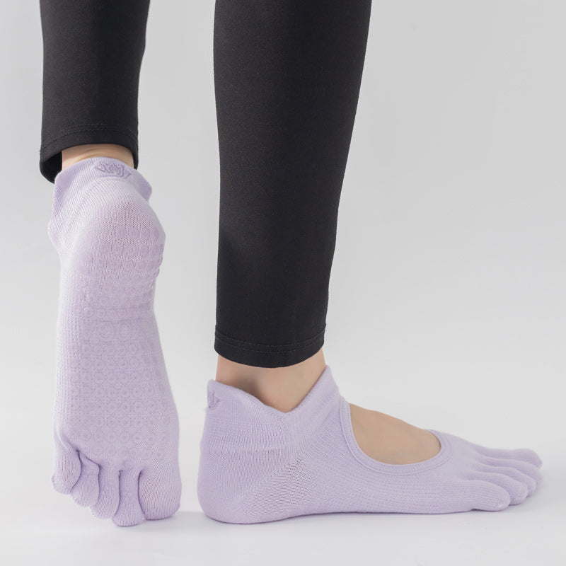 【Yoga Socks】V2浅紫-女士五指瑜伽普拉提运动袜