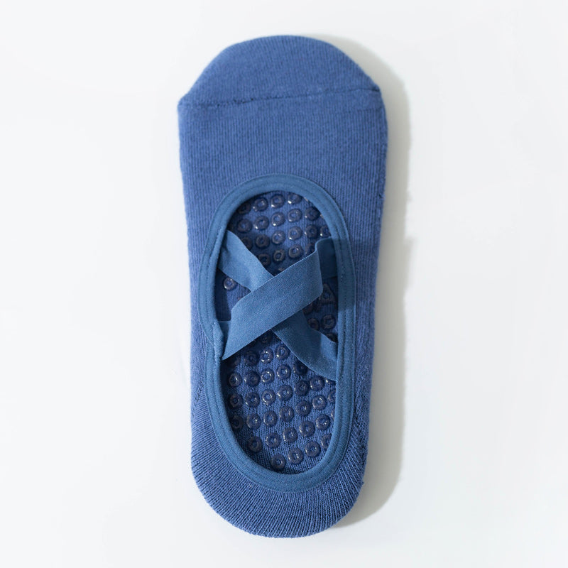 【Yoga Socks】Q2深蓝-女士毛圈圆头瑜伽普拉提运动袜