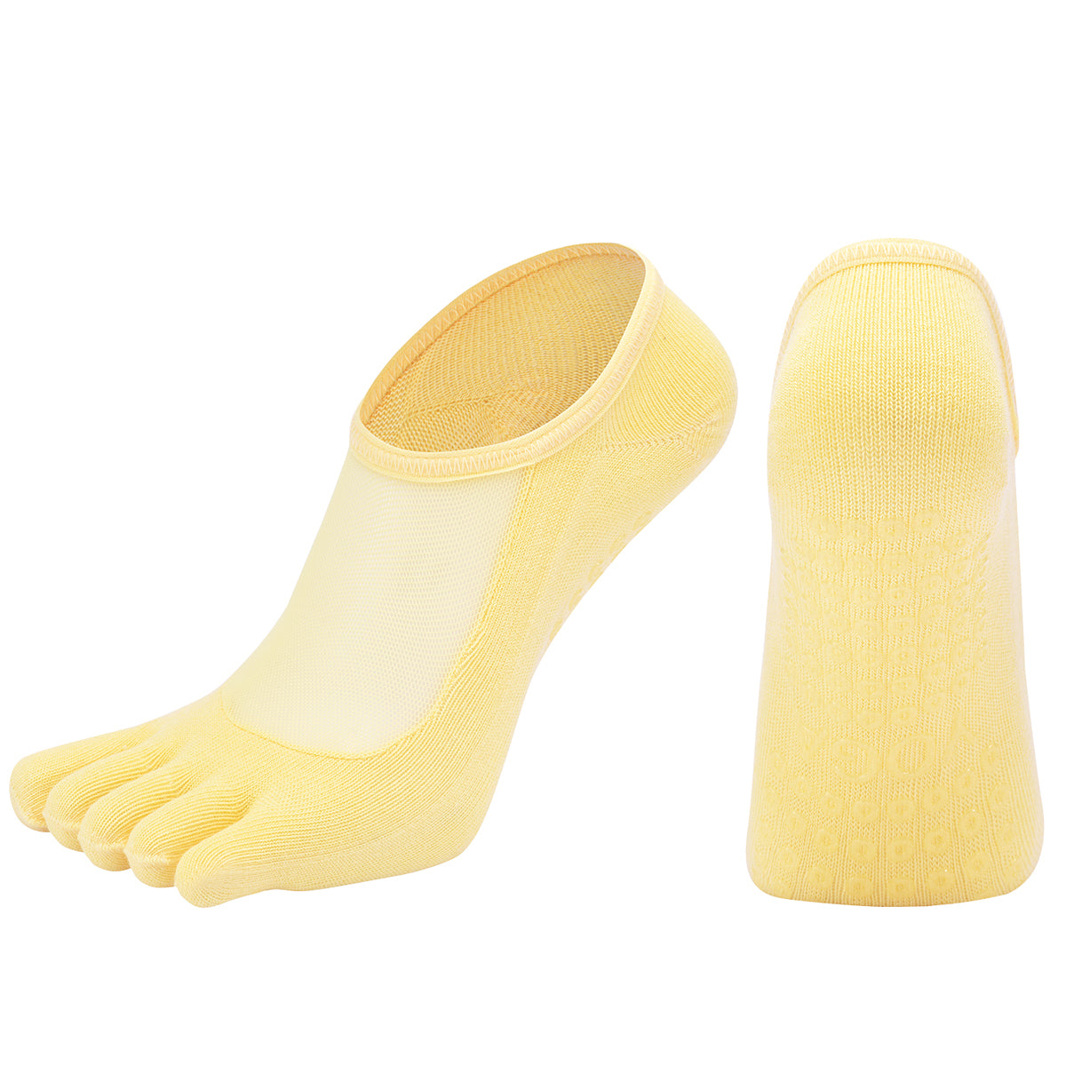 【Yoga Socks】W5黄色-女士网纱五指瑜伽普拉提运动袜
