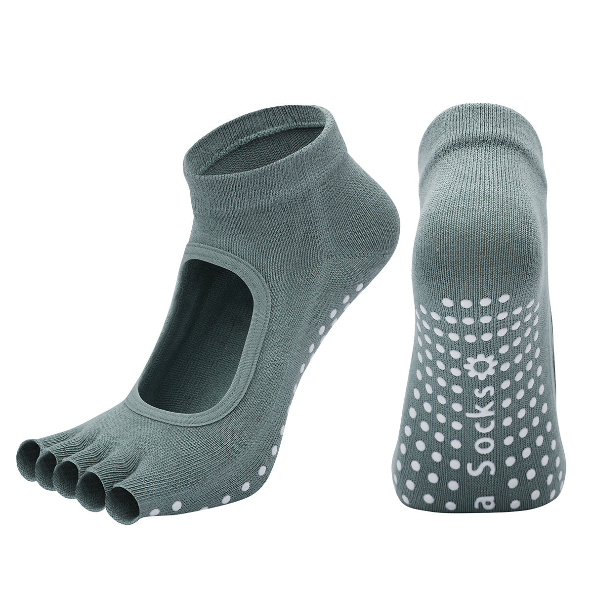 【Yoga Socks】F6孔雀绿-女士半趾瑜伽普拉提运动袜