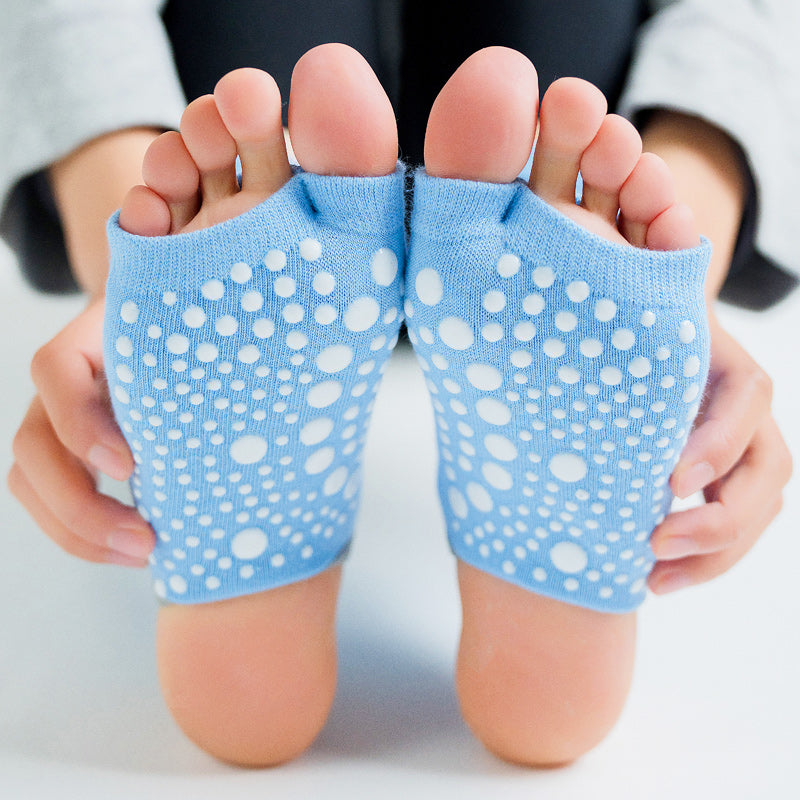 【Yoga Socks】J6浅蓝-女士长筒二指瑜伽普拉提运动袜