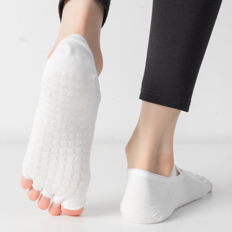 【Yoga Socks】T2白色-女士半趾瑜伽普拉提运动袜
