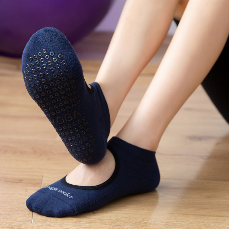 【Yoga Socks】A3藏青-女士毛圈圆头瑜伽普拉提运动袜