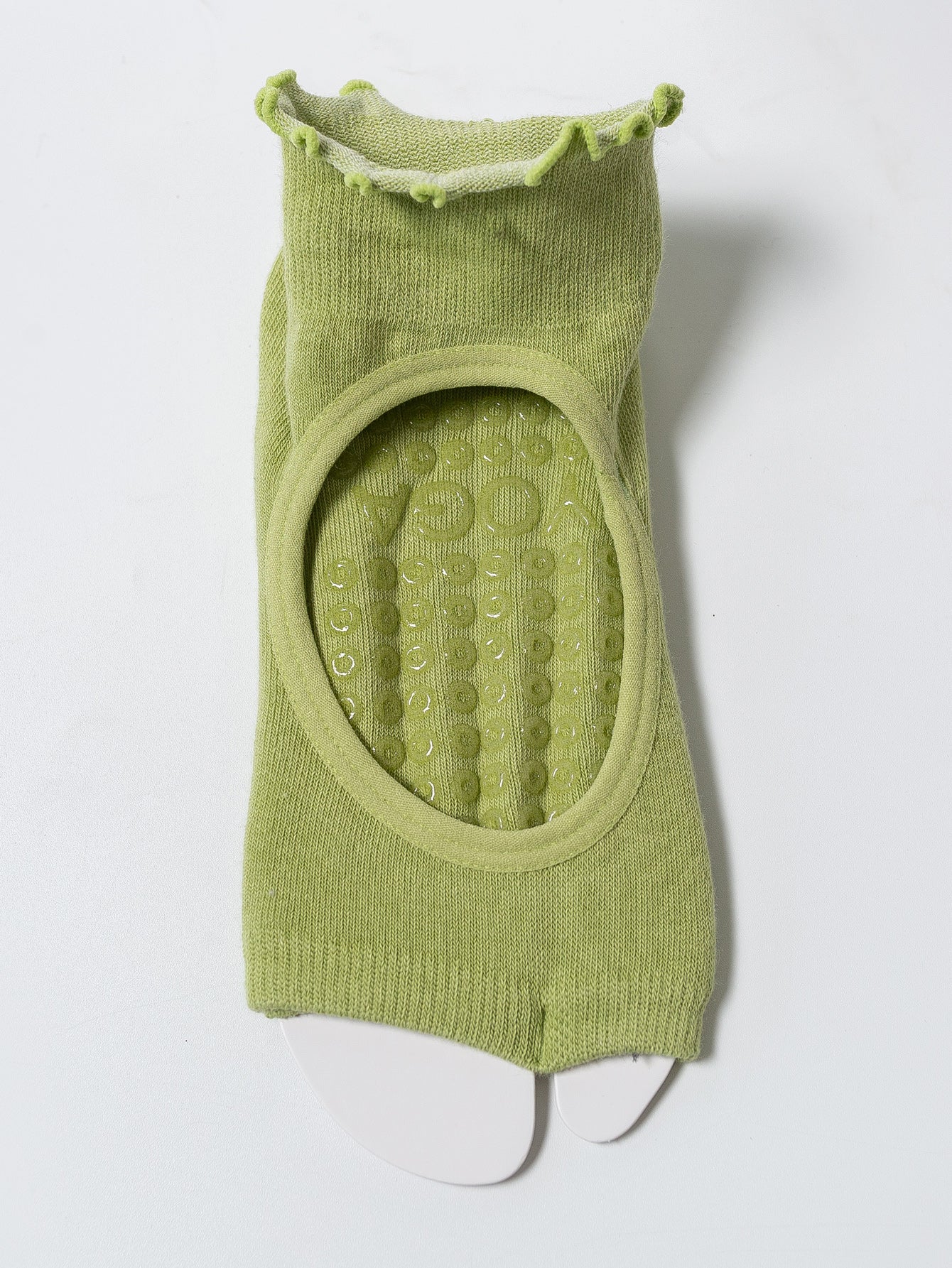 【Yoga Socks】O3绿色-女士木耳边二指瑜伽普拉提运动袜