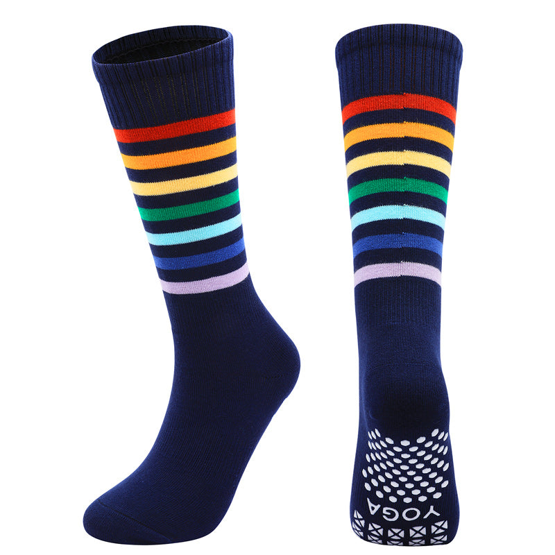 【Yoga Socks】N1藏青-女士彩虹圆头瑜伽普拉提运动袜