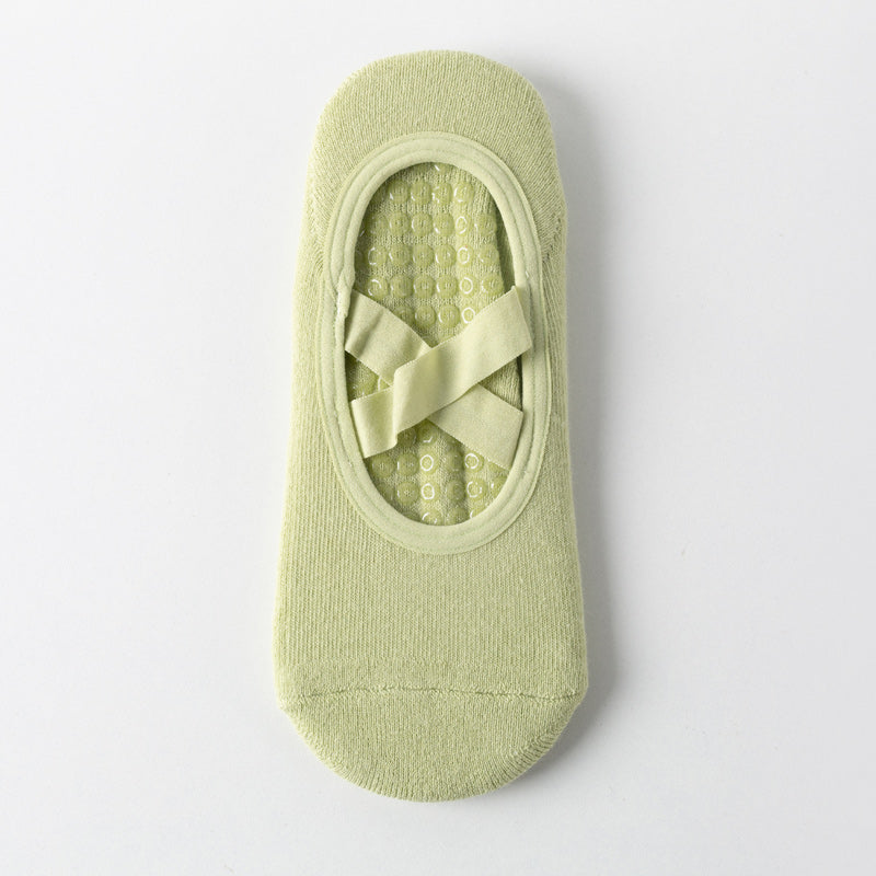 【Yoga Socks】Q2绿色-女士毛圈圆头瑜伽普拉提运动袜