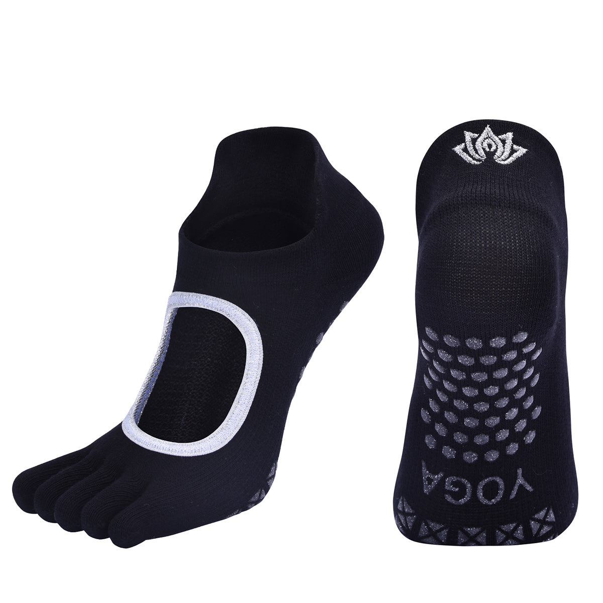 【Yoga Socks】V3黑银-女士五指瑜伽普拉提运动袜
