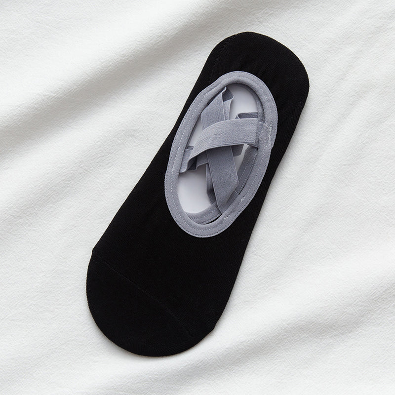【Yoga Socks】H2黑色-女士圆头瑜伽普拉提运动袜