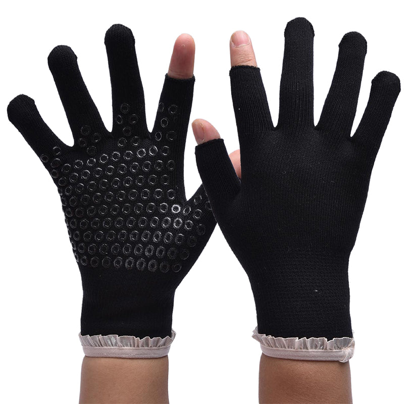 【Sport Gloves】C2黑色-女士花边露二指健身运动手套