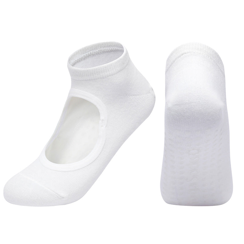 【Yoga Socks】K1白色-女士圆头瑜伽普拉提运动袜