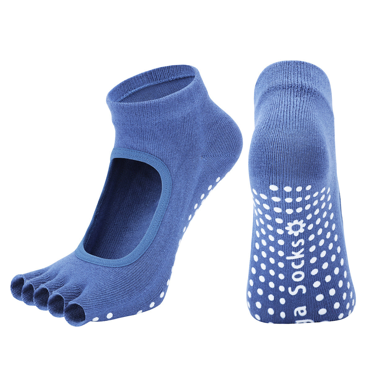 【Yoga Socks】F6深蓝-女士半趾瑜伽普拉提运动袜