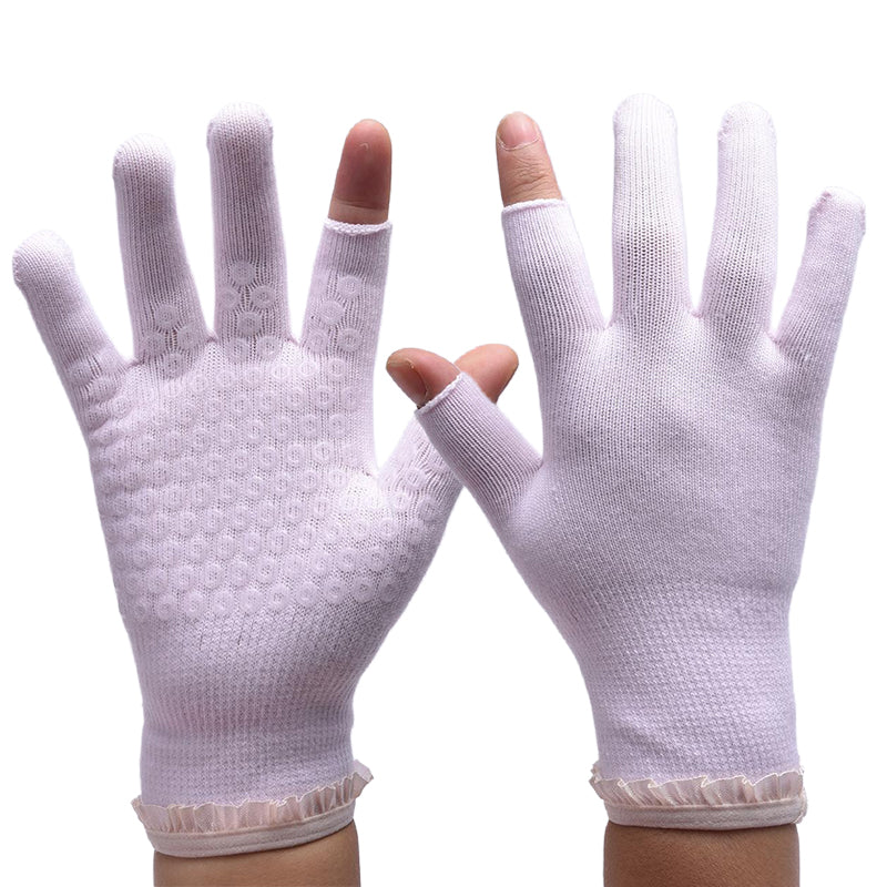 【Sport Gloves】C2浅粉-女士花边露二指健身运动手套
