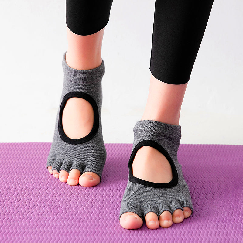 【Yoga Socks】F2深麻灰-女士半趾瑜伽普拉提运动袜