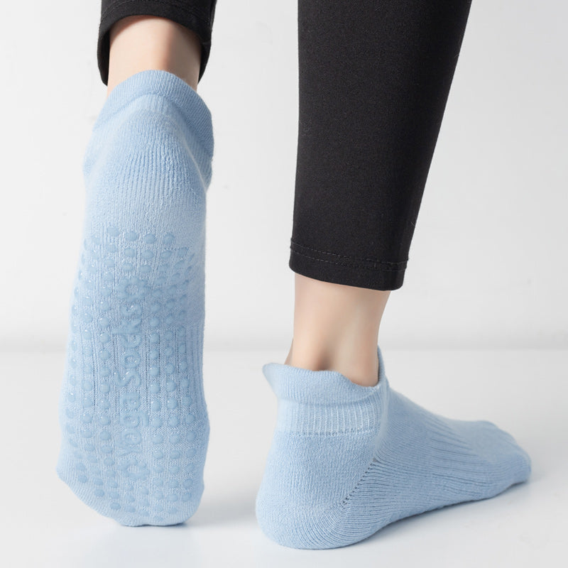 【Yoga Socks】D9浅蓝-女士毛圈圆头瑜伽普拉提运动袜